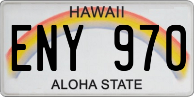 HI license plate ENY970