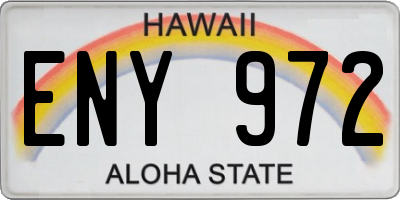HI license plate ENY972
