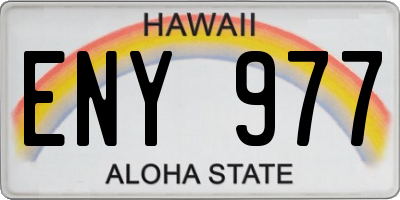 HI license plate ENY977