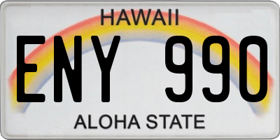 HI license plate ENY990