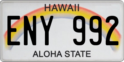 HI license plate ENY992