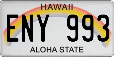 HI license plate ENY993