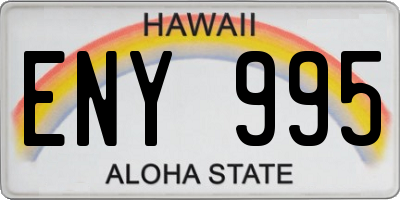HI license plate ENY995