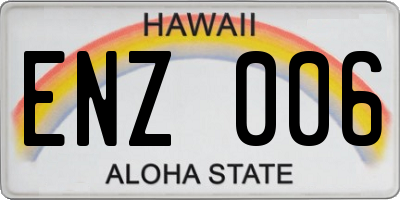 HI license plate ENZ006
