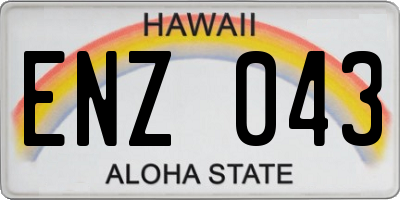 HI license plate ENZ043
