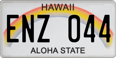 HI license plate ENZ044
