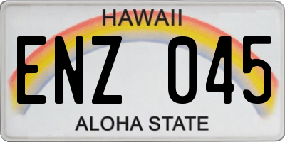 HI license plate ENZ045