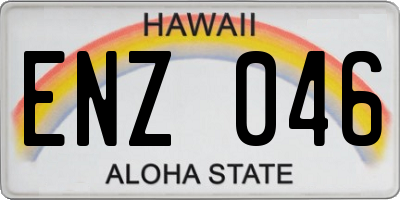 HI license plate ENZ046