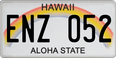 HI license plate ENZ052