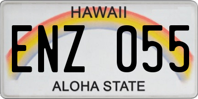 HI license plate ENZ055