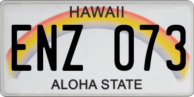 HI license plate ENZ073