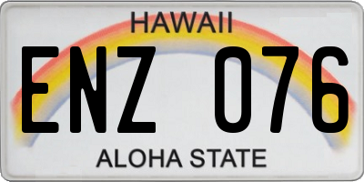 HI license plate ENZ076