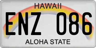 HI license plate ENZ086