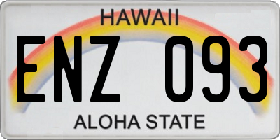 HI license plate ENZ093