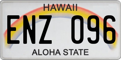 HI license plate ENZ096