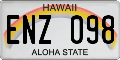 HI license plate ENZ098