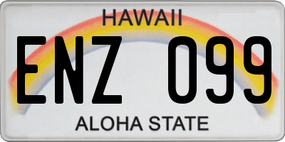HI license plate ENZ099