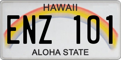 HI license plate ENZ101