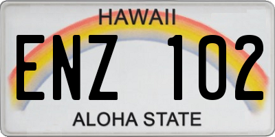 HI license plate ENZ102