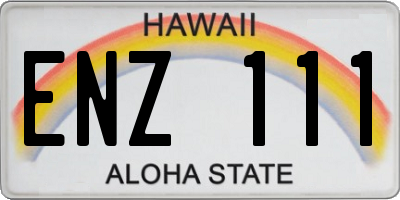 HI license plate ENZ111