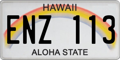 HI license plate ENZ113