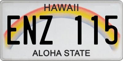 HI license plate ENZ115