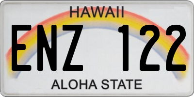 HI license plate ENZ122