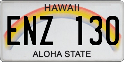HI license plate ENZ130