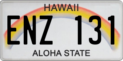 HI license plate ENZ131