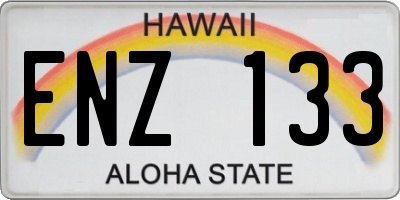 HI license plate ENZ133