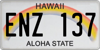 HI license plate ENZ137