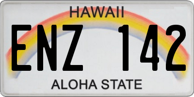 HI license plate ENZ142