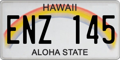 HI license plate ENZ145