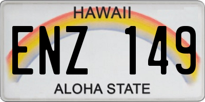 HI license plate ENZ149
