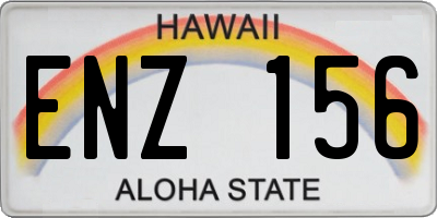 HI license plate ENZ156