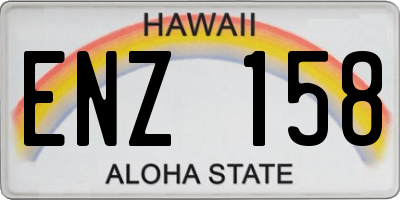 HI license plate ENZ158