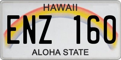 HI license plate ENZ160