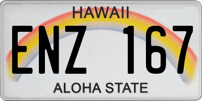 HI license plate ENZ167