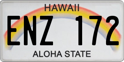 HI license plate ENZ172