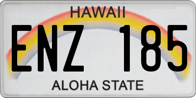 HI license plate ENZ185