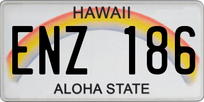 HI license plate ENZ186