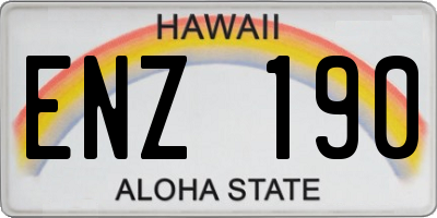 HI license plate ENZ190