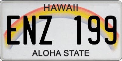 HI license plate ENZ199