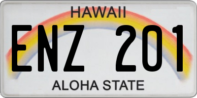 HI license plate ENZ201