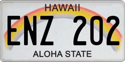 HI license plate ENZ202