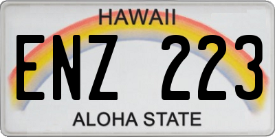 HI license plate ENZ223