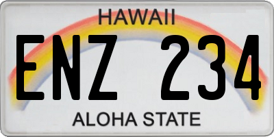 HI license plate ENZ234