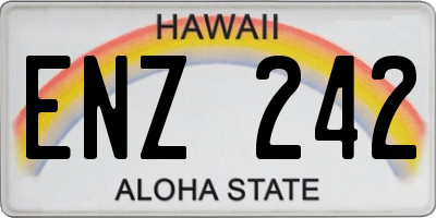 HI license plate ENZ242