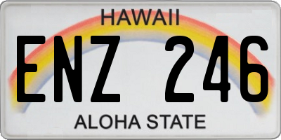 HI license plate ENZ246