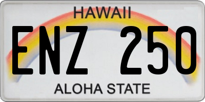 HI license plate ENZ250